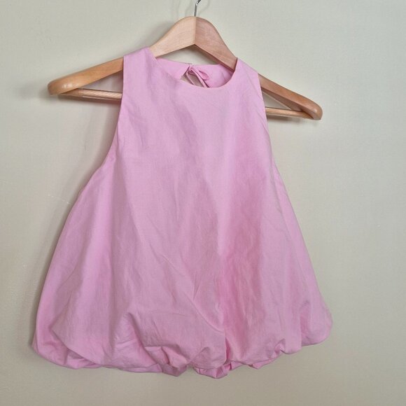 ZARA Poplin Bubble Top Size M Pink 100% Cotton NWT - Picture 10 of 12
